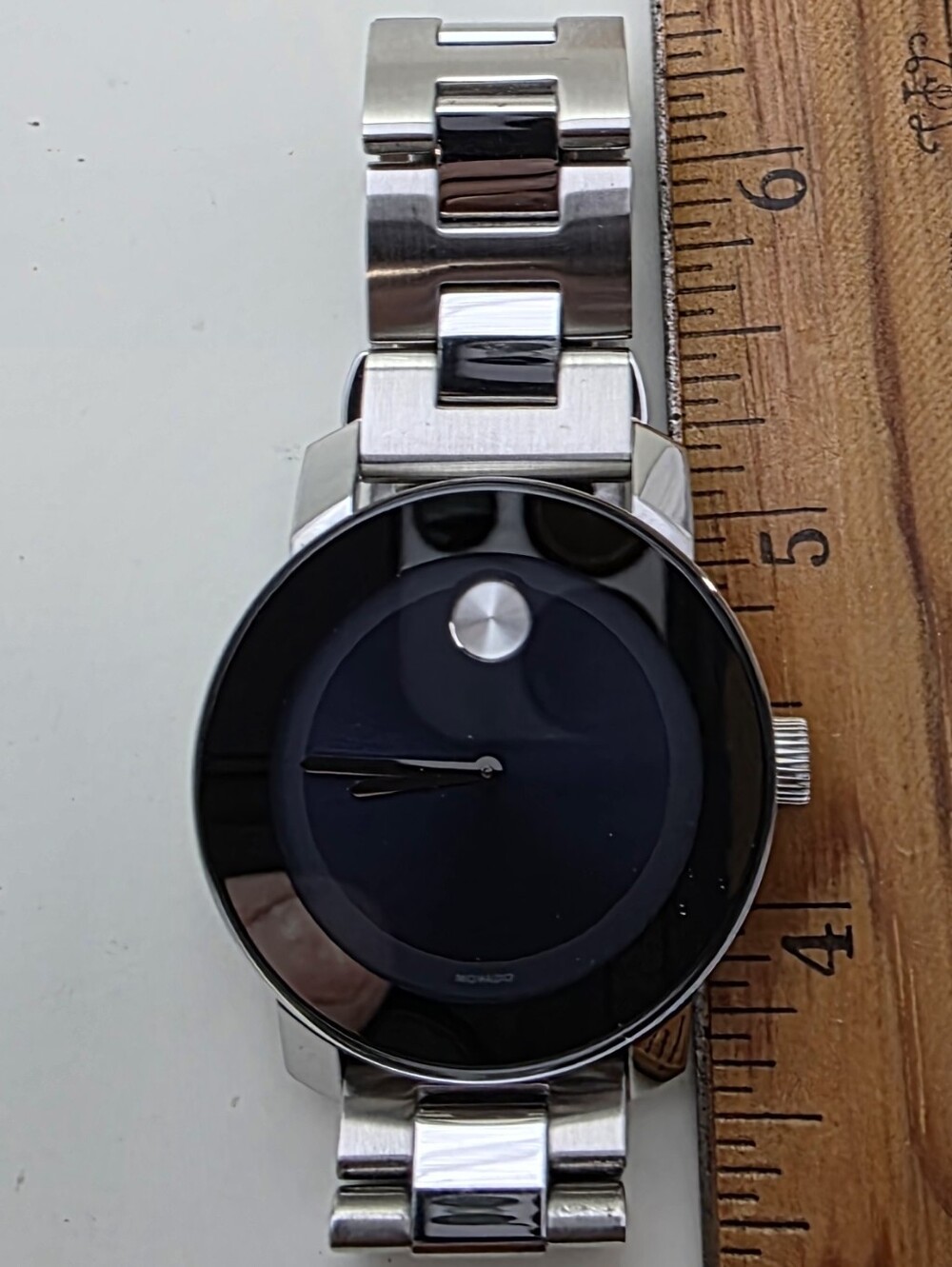 Movado Men's Stainless Steel Black Dial Museum Watch 36mm